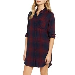 Rails Bianca Plaid Shirt dress in Currant Navy